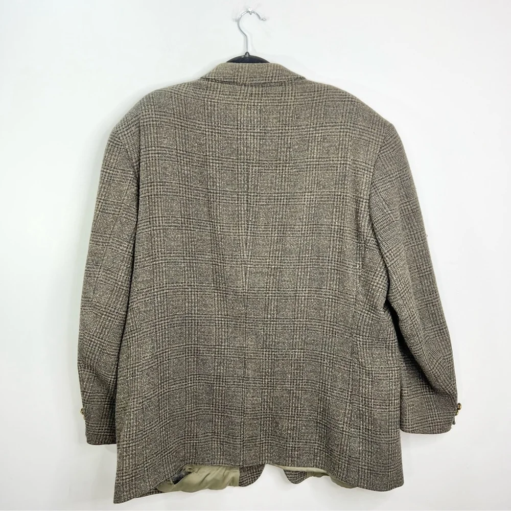 Vintage union made Saddleworth wool blend plaid blazer 50R